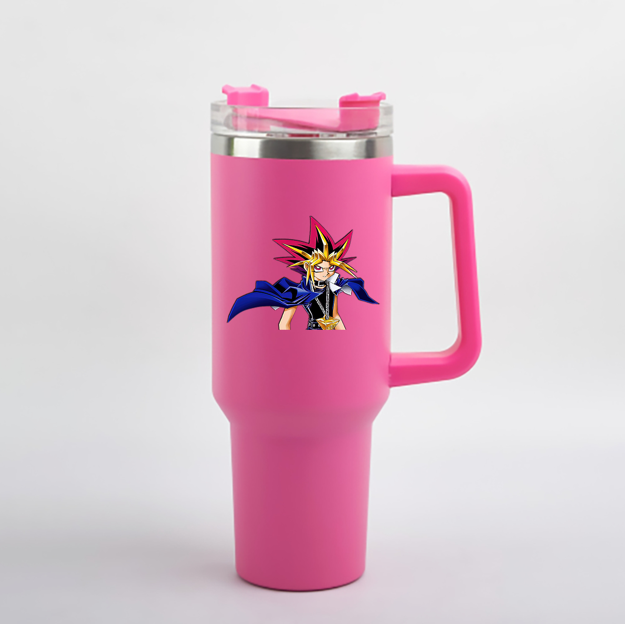 （画像用） 遊☆戯☆王 Yu-Gi-Oh! 1200mL車用タンブラー - クリスタルステッカー（プラスチックストロー付き）